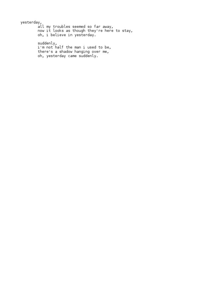 Yesterday | PDF