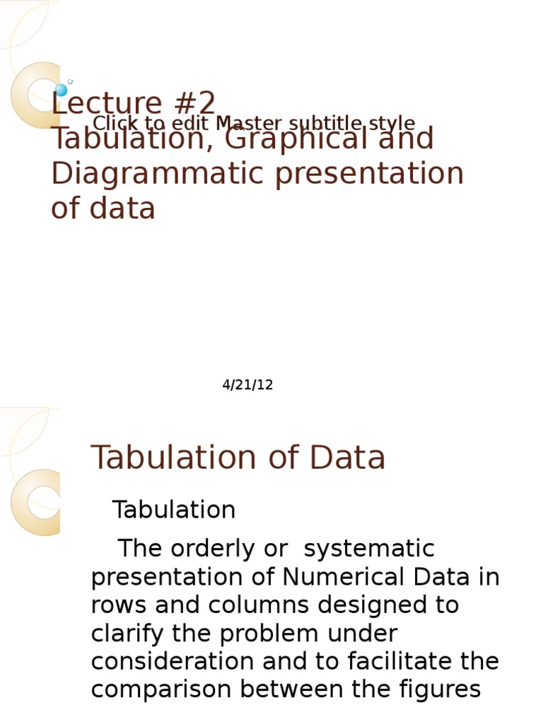 Tabulation and Graphical Data Presentation | PDF | Probability ...