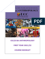 Ck123 Ba Anthropology FIRST YEAR 2021/22 Course Booklet