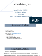 Sir Waseem - Lecture # 1 Structural Analysis