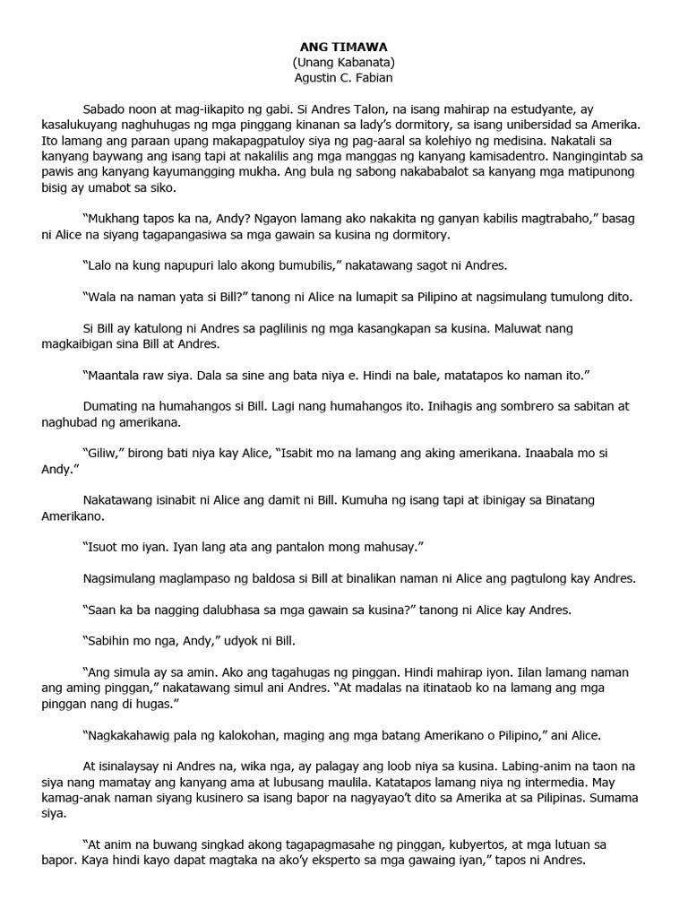 Ang Timawa | PDF