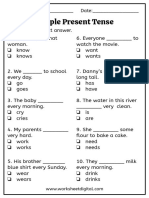 Simple Present Tense Worksheet 3 0e2jn2