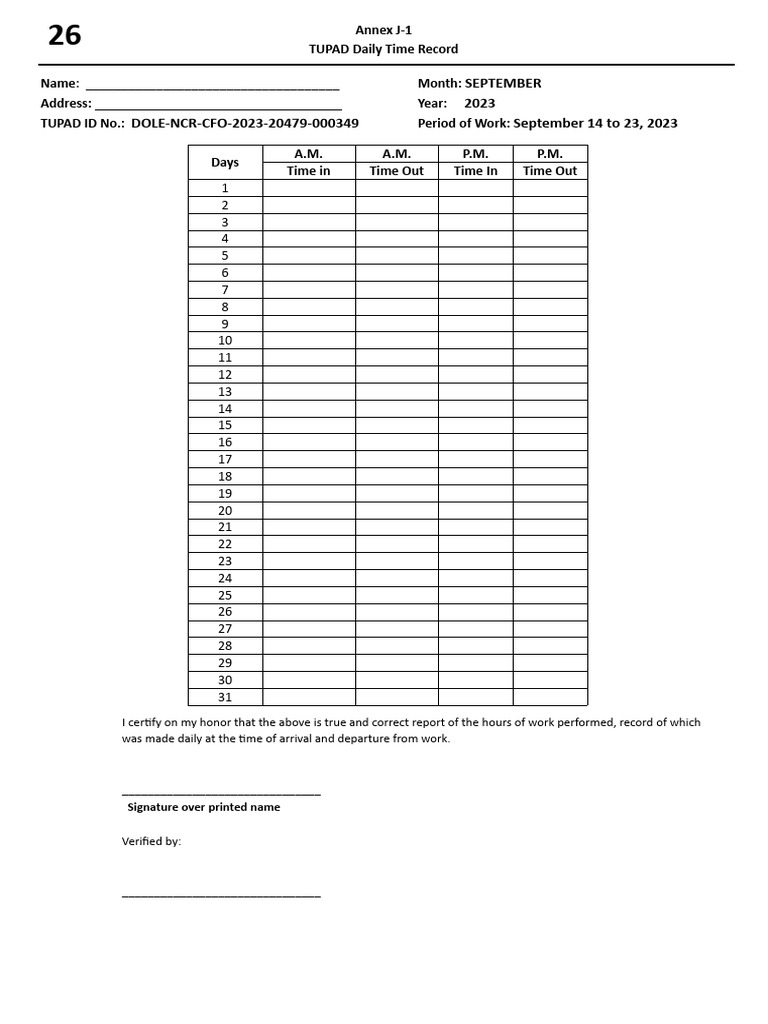 Tupad daily time record pdf