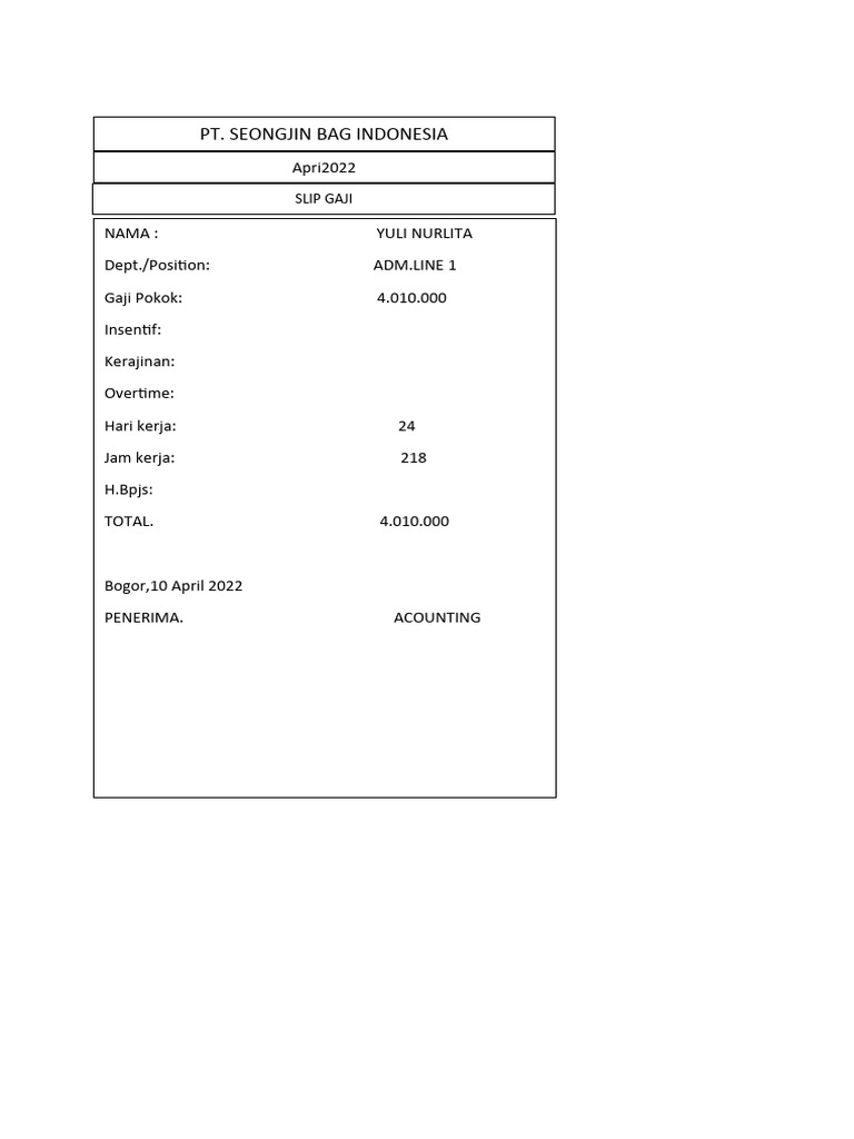 Slip Gaji Istriku 1 PDF