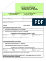 Application Form BSC MSC