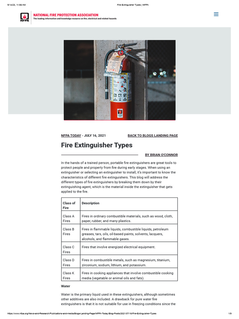 Fire Extinguisher Types _ NFPA PDF