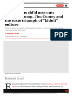 A Malicious Child Acts Out - Donald Trump, Jim Comey and The Toxic Triumph of - Kidult - Culture