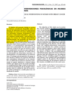 Articulo Eficacia de Las Intervenciones Psicologicas en Mujeres Con Cancer de Mama