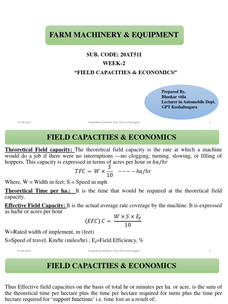 Field Capacity Calculations in Agriculture | PDF | Depreciation