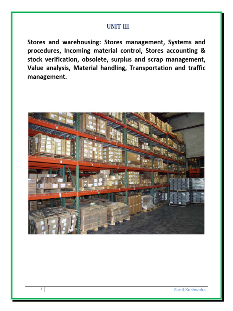 Effective Stores Management Strategies | PDF | Inventory | Warehouse
