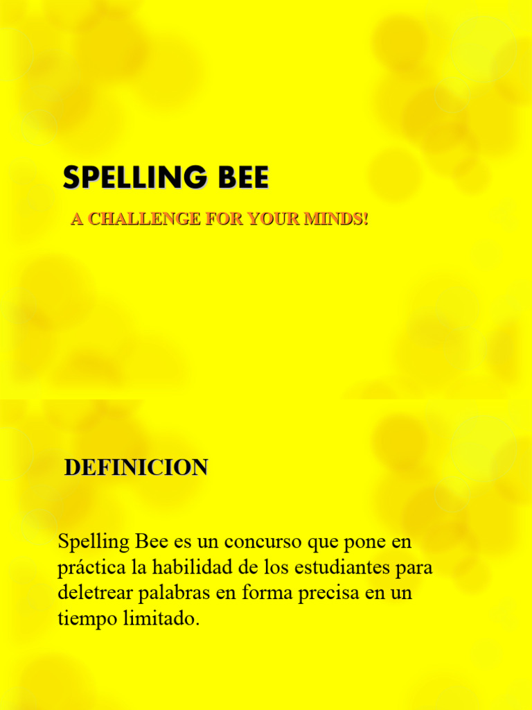Spelling Bee PDF