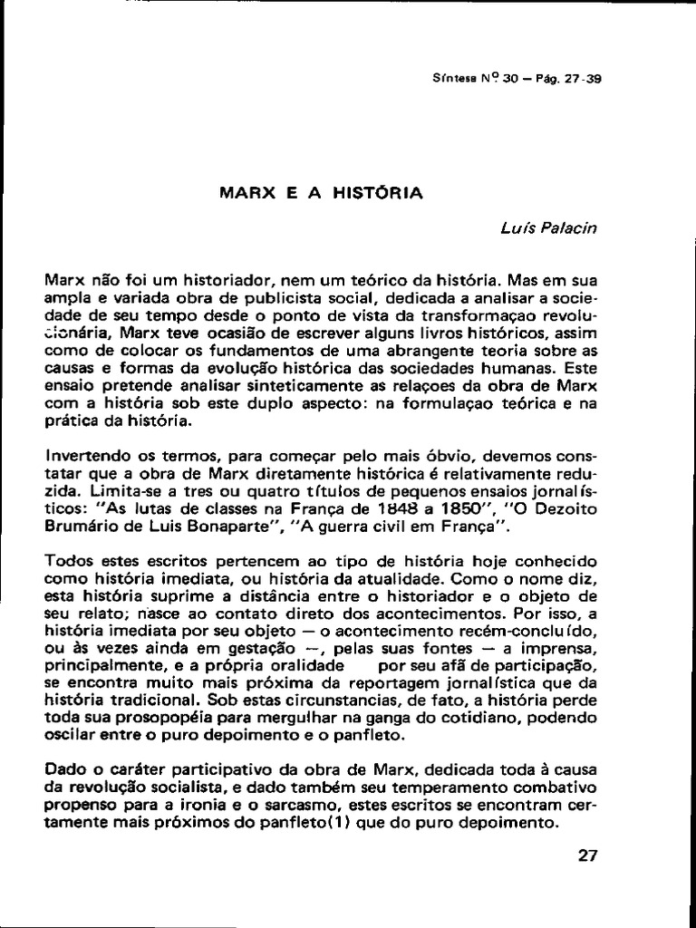 Marx e A História | PDF