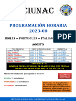 Horarios Agosto 2023