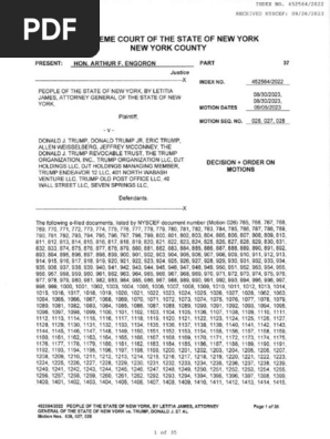 Nys Superior Nyag v Trump Et Al Finding of Facts
