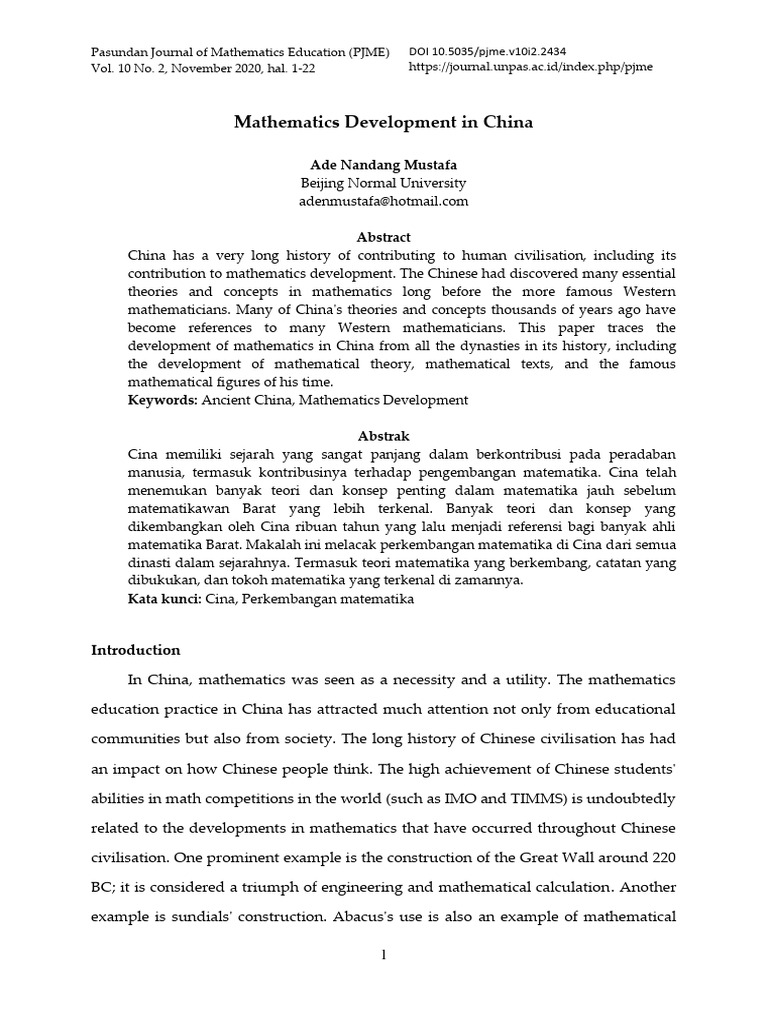 Historical Development of Chinese Mathematics | PDF | Mathematics