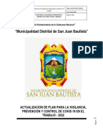 ACTUALIZACION Del Plan para La Vigilancia, Prevención y Control de COVID-19 en El Trabajo.