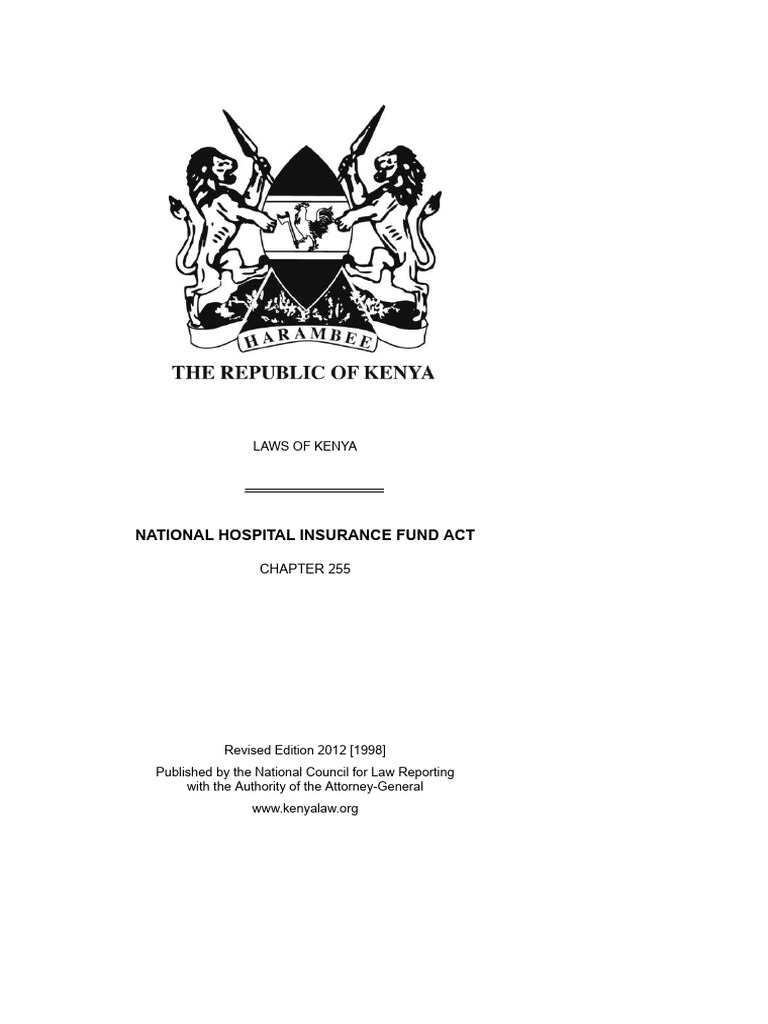 National Hospital Insurance Fund Act | PDF
