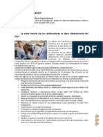 La Salud Mental de Los Colaboradores Es Labor Determinante Del Líder