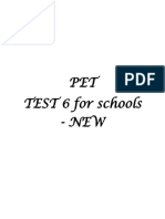 PET TEST 6 For Schools - NEW
