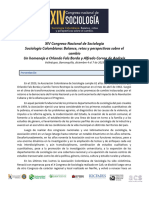 XIV Congreso Nacional de Sociología. Agosto 22