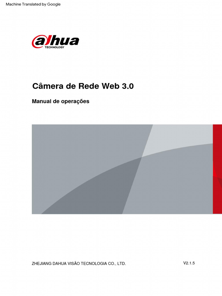 Manual da Câmera Dahua V2.1.5 | PDF | Fonte de energia | Rede de ...