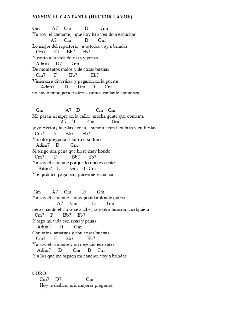 Letras y acordes de Héctor Lavoe | PDF