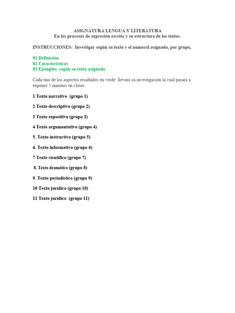 Estructura y Tipos de Textos Literarios | PDF | Artes del Lenguaje y ...