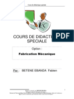 Cours de Didactique Spéciale