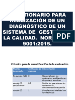 Plantilla Check List Diagnóstico ISO 9001 2015 Trabajo