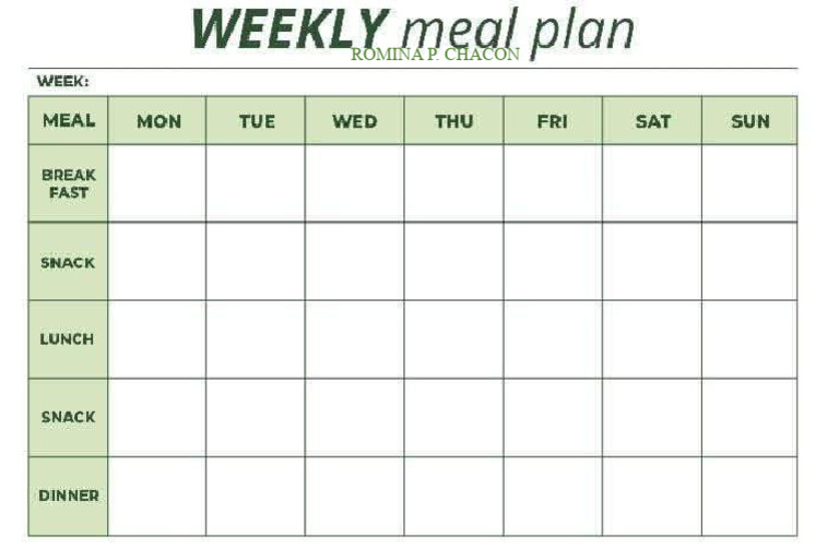 Weekly eating plan pdf