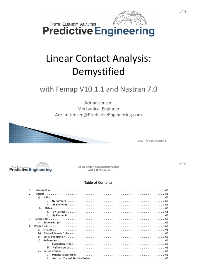 Linear Contact Analysis Explained | PDF | Strength Of Materials | Yield ...