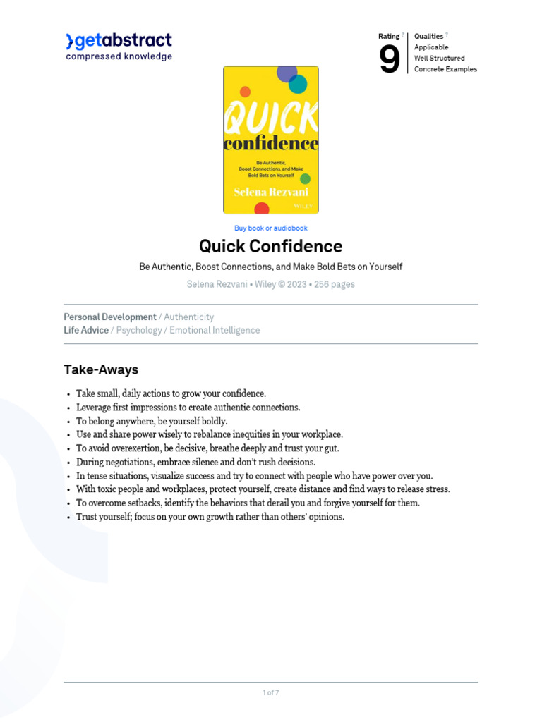 Quick Confidence Rezvani en 46609 | PDF