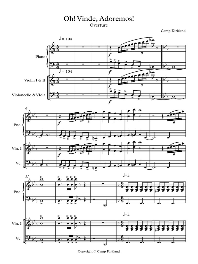 Overture (Oh! Vinde, Adoremos!) - Full Score | PDF