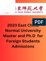 2023-East China Normal University Master and PH.D For Foreign Students Admissions