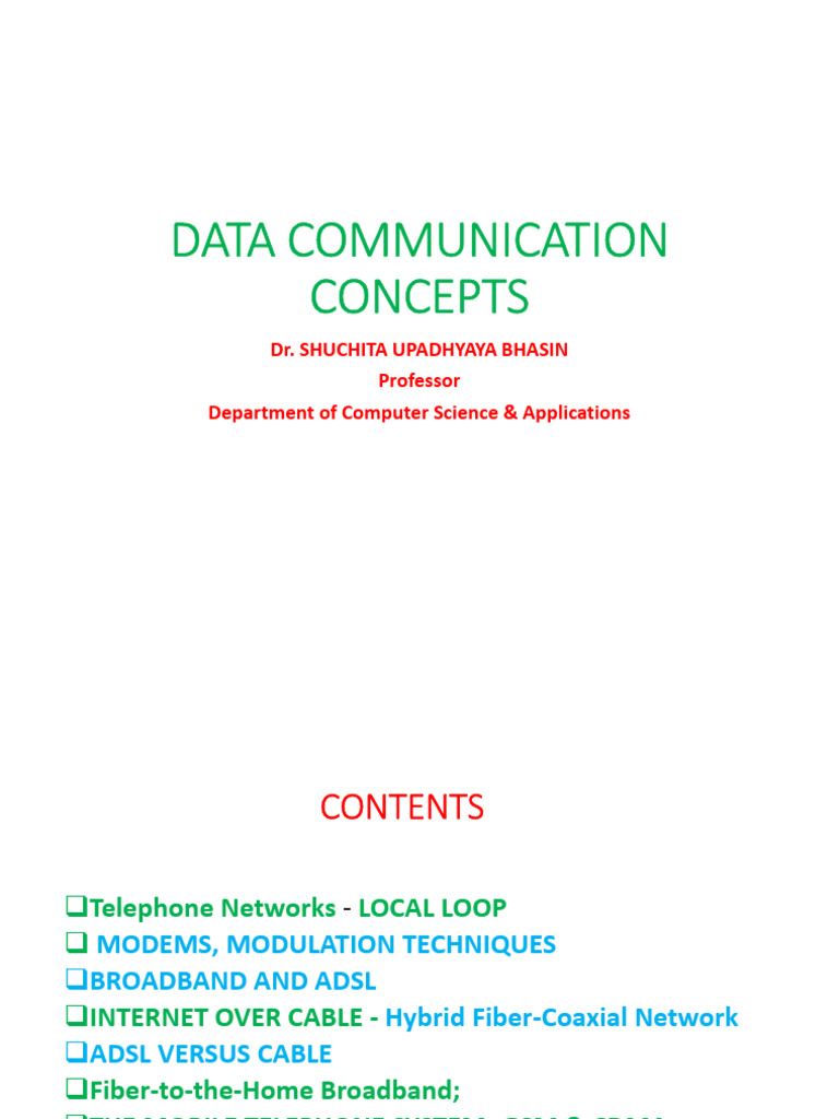 Unit II Lesson 10 Modems, FTTH, GSM, Cdma Etc PDF Modem