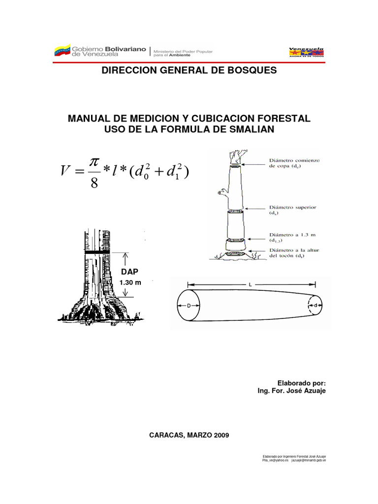 Direccion General de Bosques Manual de Medicion y Cubicacion Forestal ...