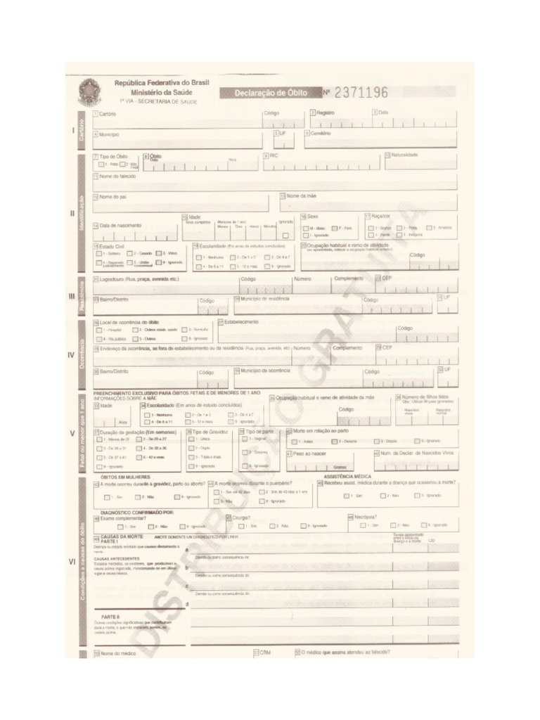 Certidão De óbito Pdf