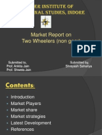 Pioneer Institute of Professional Studies, Indore: Market Report On Two Wheelers (Non Gear)