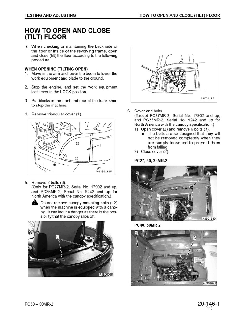 PC27MR-2 Floor Operation Guide | PDF | Troubleshooting | Diode