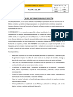 1. CHC SA - SIG - POL - 001 POLÍTICA DEL SISTEMA DE GESTIÓN INTEGRADO