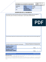 Sgso: Informe de Accidente-Incidente: Descripción de La Incidencia