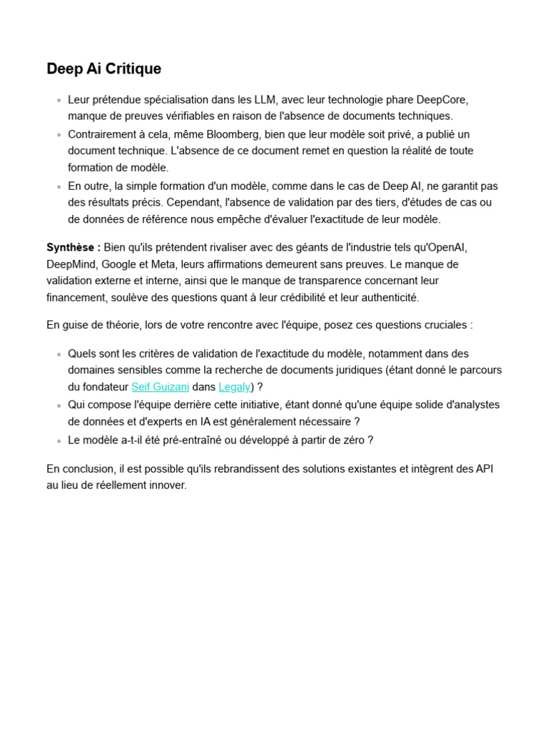 Deep ai critique pdf