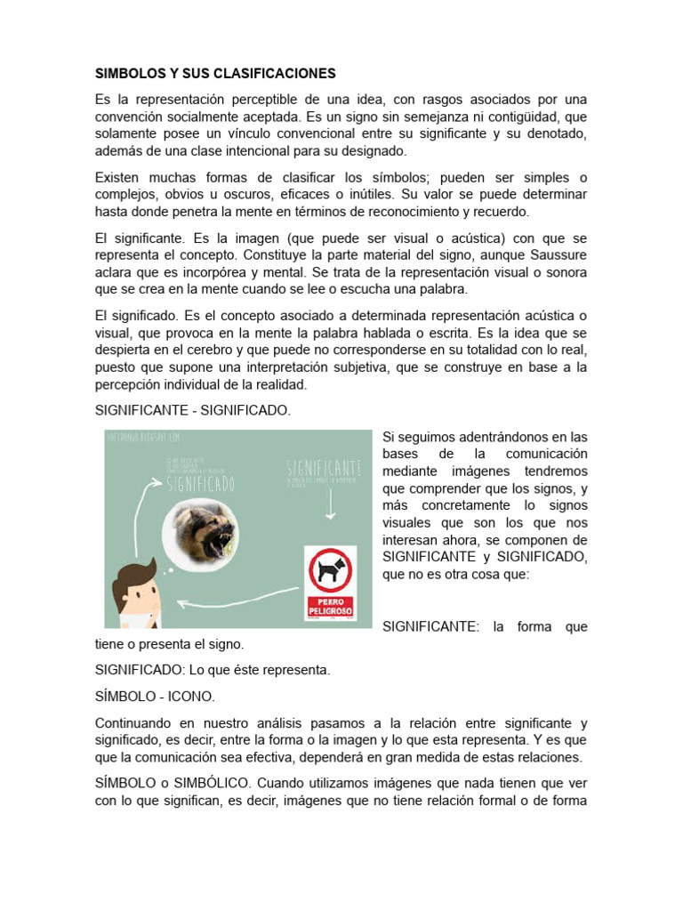 Clasificación y Significado de Símbolos | PDF | Los símbolos | Concepto
