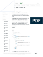 HTML Tags - A To Z List