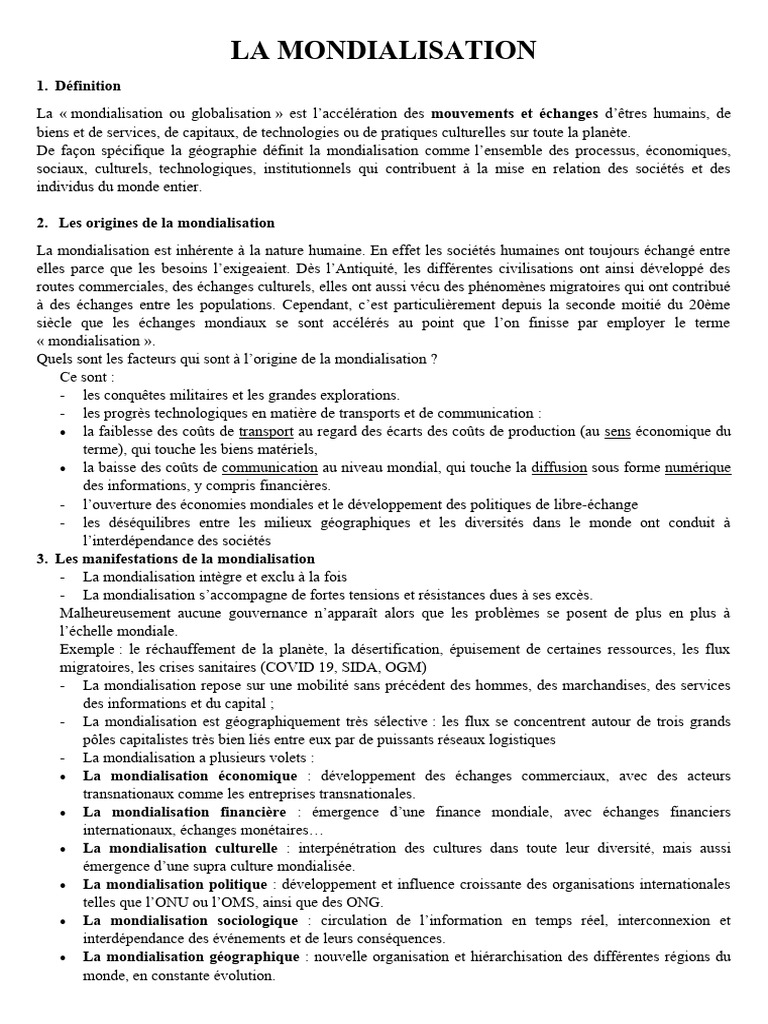 MONDIALISATION | PDF