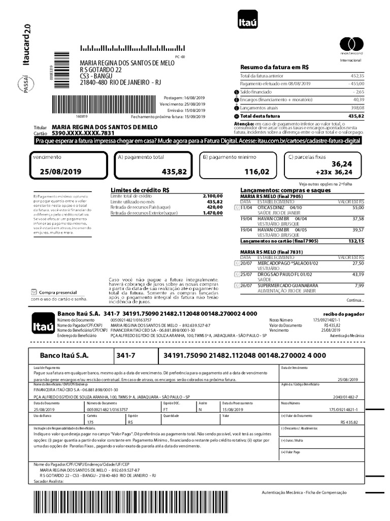 Cartao passai editar pdf