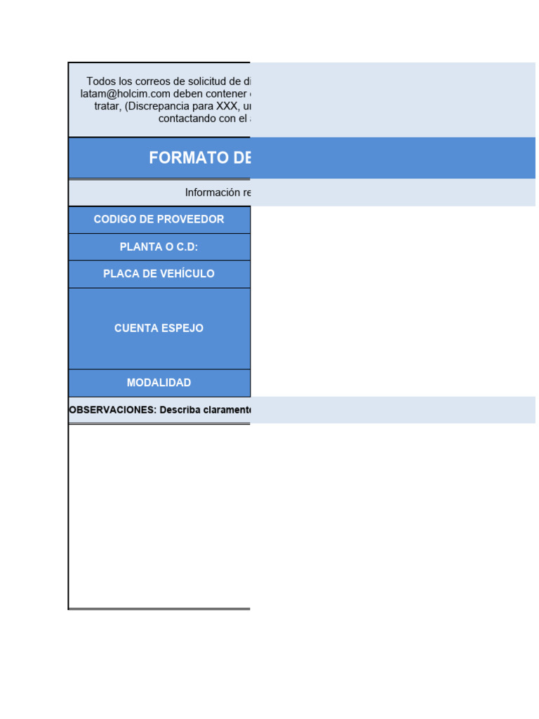 Formato Discrepancia | PDF | Informática