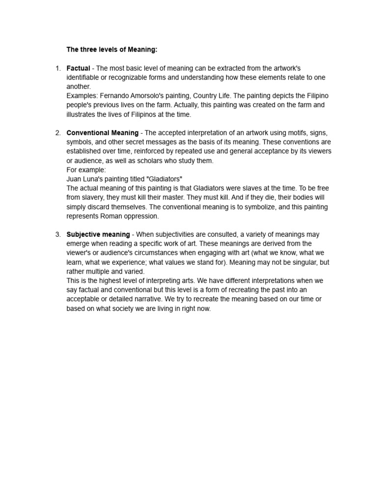 Three Levels of Meaning PDF