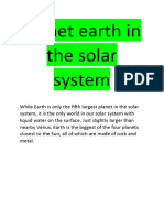 Planet Earth in The Solar System - ...
