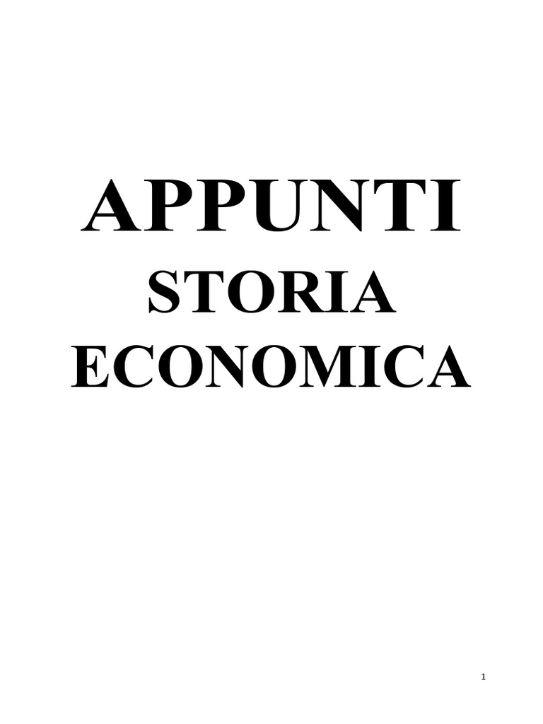Appunti Storia Economica PDF